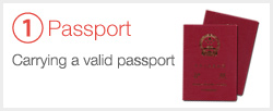 ①Carrying a valid passport